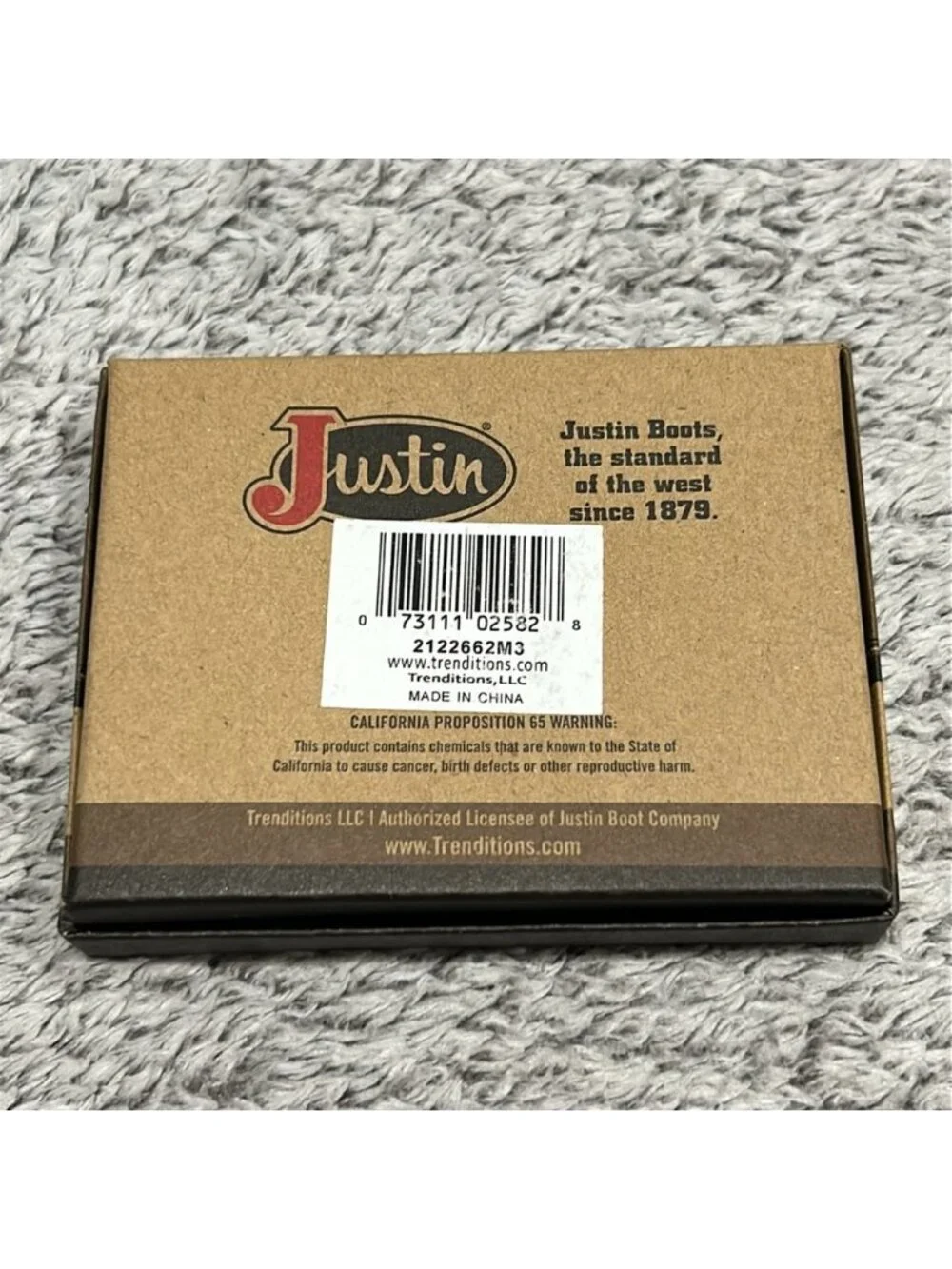 Justin Boots genuine leather CARD WALLET with money clip men's new in box